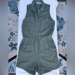 Obey olive green Romper, Textured Fabric